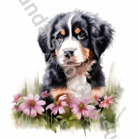 Mok Berner Puppy Bloemen 2