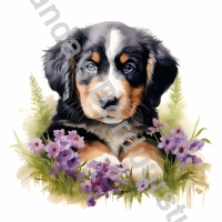 Mok Berner Puppy Bloemen 3