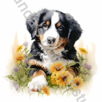 Mok Berner Puppy Bloemen 4