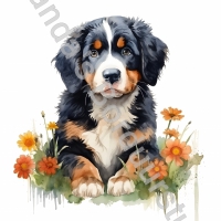 Mok Berner Puppy Bloemen 7