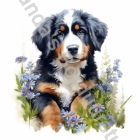 Mok Berner Puppy Bloemen 9